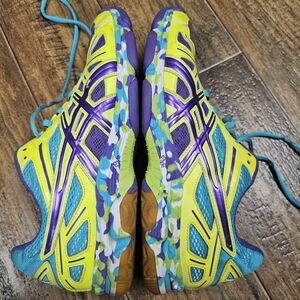 Asics Gel Flashpoint B256N Purple Green Volleyball Shoes Sneakers Women's Sz 10